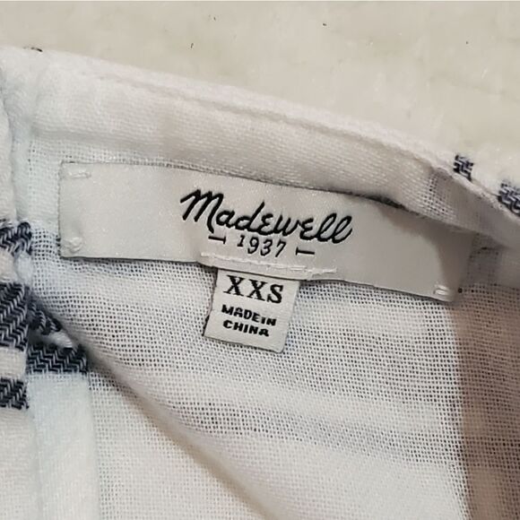Madewell Blue and White Plaid Industry Button-Back Top, Size XXS - Picture 4 of 8